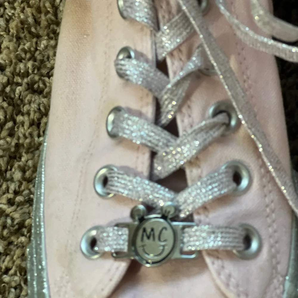 Converse Pink and Silver Low-Top Sneakers - Picture 2 of 8